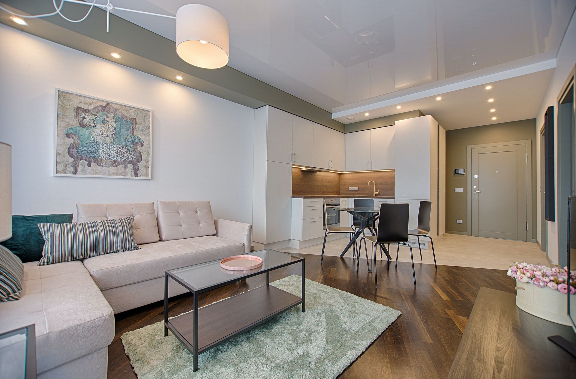 staged home livingroom and kitchen
