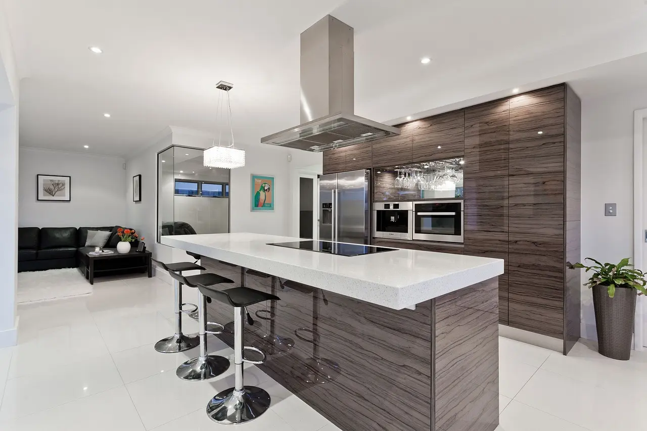 modern kitchen and livingroom space
