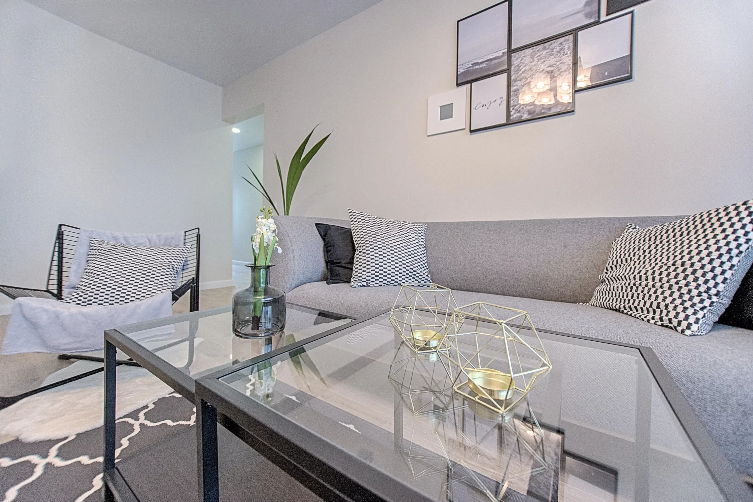 livingroom with sofa, chair and table